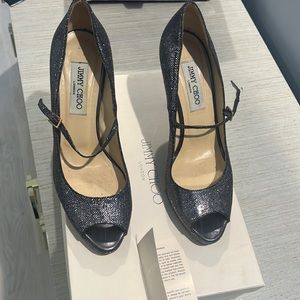 Jimmy Choo Mary Jane glitter pumps